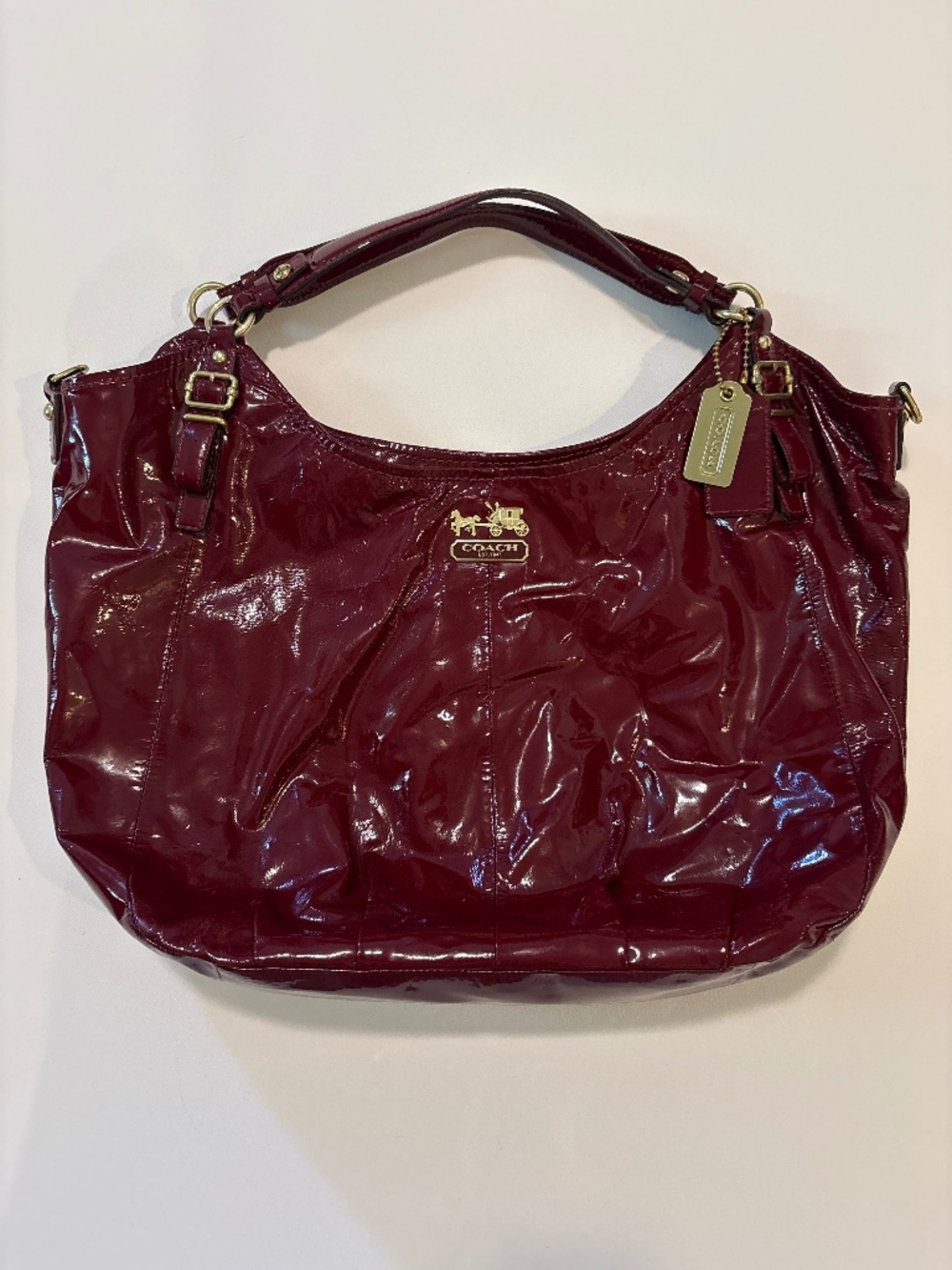 Coach Madison Maggie Hobo Shoulder Bag Crimson Red